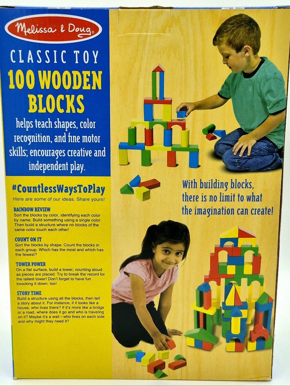 🧸 Melissa & Doug 100 Wooden Blocks Building Set – New Sealed